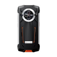 Rugged Smartphone Blackview BV8200 4G G100 12GB 256GB 8800-45W A14, Watch Display, Flashlight, Black w Orange [No Charge