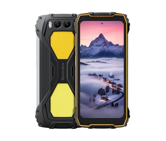Rugged Smartphone Blackview BV7300 4G G81 6GB 256GB 15000-45W A14-D4, Night, Lights, Black w Yellow [No Charger]
