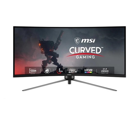 MSI LCD MAG 345CQR, 34" 3440x1440, 180Hz, 1ms, VESA, DP, HDMI, Audio, Black