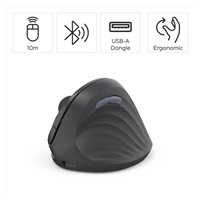 Hama vertikální ergonomická bezdrátová myš EWM-600R, pro praváky, nabíjecí, Multi Device