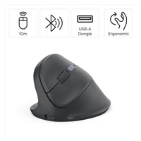 Hama vertikální ergonomická bezdrátová myš EWM-600L, pro leváky, nabíjecí, Multi Device