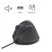 Hama vertikální ergonomická kabelová myš ECM-500R, pro praváky, černá