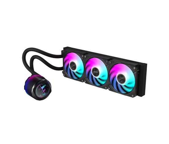 BAZAR - GIGABYTE vodní chladič AORUS WATERFORCE X II 360, 2x120mm ARGB, LCD displej, LGA1851, AM5 - Po opravě (Komplet)