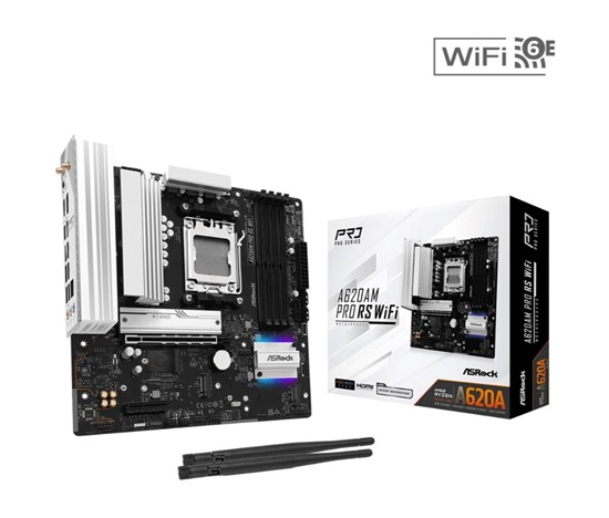 ASRock MB Sc AM5 A620AM PRO RS WIFI, AMD X620, 4xDDR5, 1xHDMI, 1xDP, WI-FI