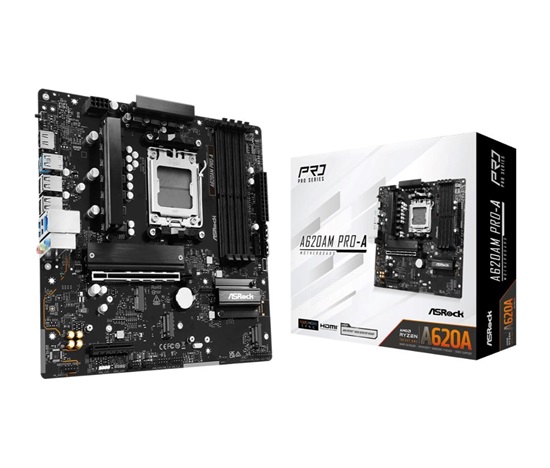 ASRock MB Sc AM5 A620AM PRO-A, AMD A620A, 4xDDR5, 1xHDMI