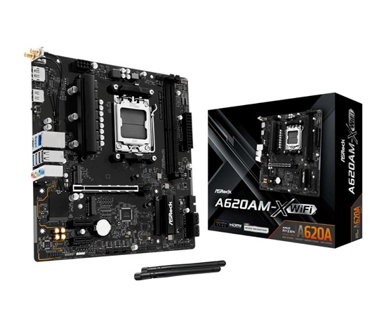 ASRock MB Sc AM5 A620AM-X WIFI, AMD A620A, 2xDDR5, 1xHDMI, 1xDP, WIFI