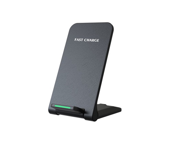 BAZAR - 1stCOOL bezdrátová QI nabíječka H18, skládací stojánek, USB-C, černá, poškozený obal