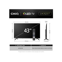 CHiQ U43QST TV 43", UHD, QLED, ultratenká, Google TV, DLG 120 Hz, Dolby Audio, Frameless, metalická