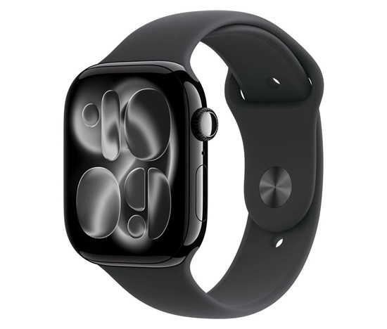 Apple Watch Series 11 GPS 42mm Jet Black Aluminium Case with Black Sport Band - M/L