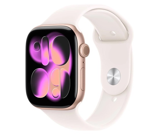 Apple Watch Series 11 GPS 42mm Rose Gold Aluminium Case with Light Blush Sport Band - M/L