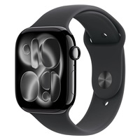 Apple Watch Series 11 GPS 46mm Jet Black Aluminium Case with Black Sport Band - M/L