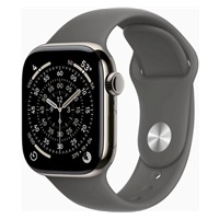 Apple Watch Series 11 GPS + Cellular 42mm Natural Titanium Case with Stone Grey Sport Band - M/L
