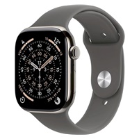 Apple Watch Series 11 GPS + Cellular 46mm Natural Titanium Case with Stone Grey Sport Band - M/L
