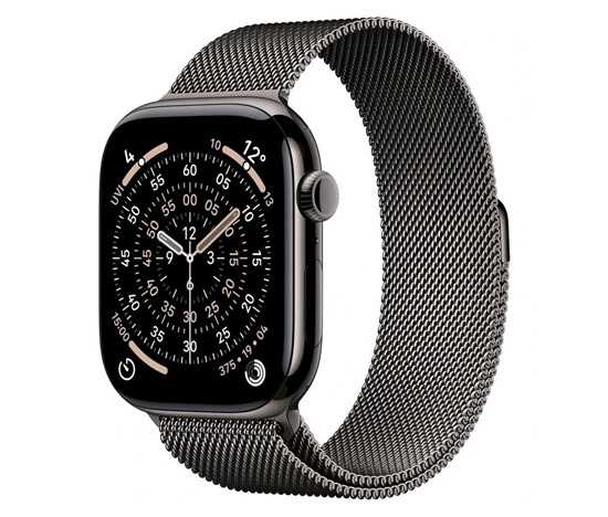 Apple Watch Series 11 GPS + Cellular 46mm Slate Titanium Case with Slate Milanese Loop - M/L
