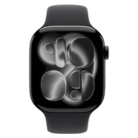 Apple Watch Series 11 GPS + Cellular 42mm Jet Black Aluminium Case with Black Sport Band - S/M