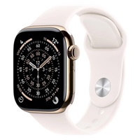 Apple Watch Series 11 GPS + Cellular 46mm Gold Titanium Case with Light Blush Sport Band - S/M