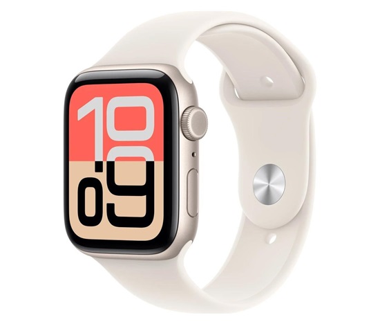 Apple Watch SE 3 GPS + Cellular 44mm Starlight Aluminium Case with Starlight Sport Band - S/M