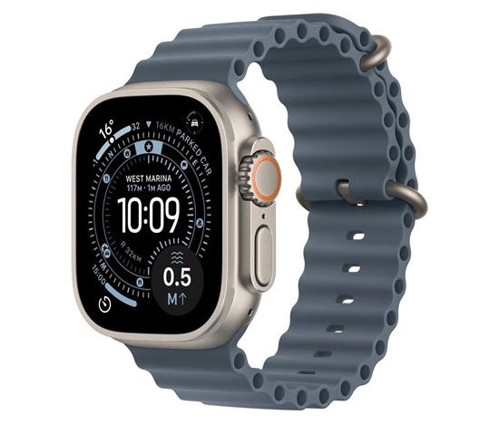 Apple Watch Ultra 3 GPS + Cellular 49mm Natural Titanium Case with Anchor Blue Ocean Band