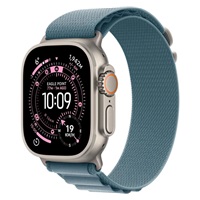 Apple Watch Ultra 3 GPS + Cellular 49mm Natural Titanium Case with Light Blue Alpine Loop - Small