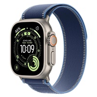 Apple Watch Ultra 3 GPS + Cellular 49mm Natural Titanium Case with Blue/Bright Blue Trail Loop - S/M