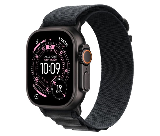 Apple Watch Ultra 3 GPS + Cellular 49mm Black Titanium Case with Black Alpine Loop - Small