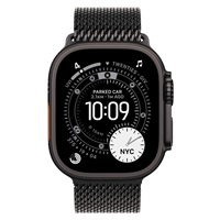 Apple Watch Ultra 3 GPS + Cellular 49mm Black Titanium Case with Black Titanium Milanese Loop - Large