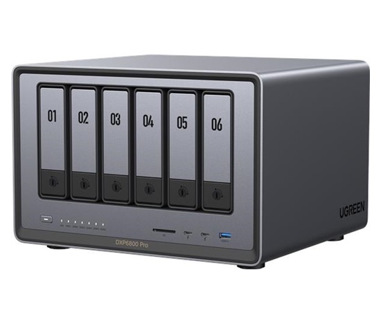 UGREEN NASync DXP6800 Pro (10C/i5-1235U/4,4GHz/8GBRAM/6xSATA/2xM.2/2x10GbE/1xPCIe/2xTB/2xUSB2.0/2xUSB3.2/HDMI/SD)