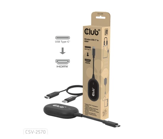 Club3D Bezdrátový adaptér (vysílač) USB-C na HDMI, Full HD, dosah 25m