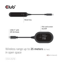 Club3D Bezdrátový adaptér (vysílač) USB-C na HDMI, Full HD, dosah 25m