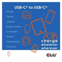 Club3D Kabel magnetický USB-C, 240W PD3.1, 480 Mbps, 2m, růžová