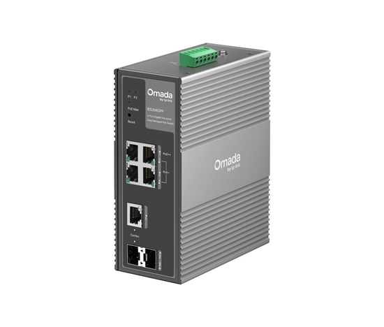 TP-Link OMADA průmyslový switch IES206GPP (4xGbE,1xGbE/SFPcombo,1xSFP,3xPoE+,1xPoE++,120W,DIN,IP40,fanless)