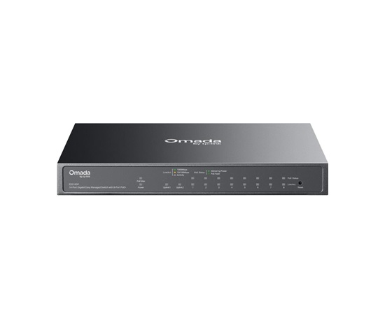 TP-Link OMADA switch ES210GP (9xGbE,1xGbE/SFPcombo,8xPoE+,63W, fanless)