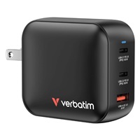 VERBATIM GaN Nabíječka Mini GaN 100W, 2xUSB-C, 1xUSB-A, černá