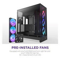 NZXT skříň H9 Flow RGB dvoukomorová ATX / 1x140 RGB mm / 1x 120mm RGB fan / prosklená / černá
