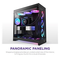 NZXT skříň H9 Flow RGB dvoukomorová ATX / 1x140 RGB mm / 1x 120mm RGB fan / prosklená / černá