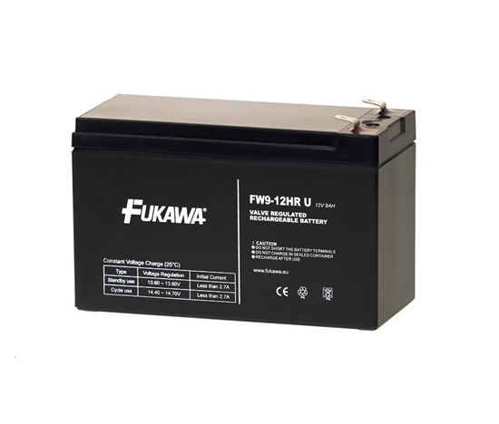 BAZAR-Baterie - FUKAWA FW 9-12 HRU (12V/9Ah - Faston 250), životnost 5let - poškozený obal