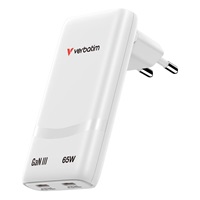 VERBATIM GaN Nabíječka Fold ‘n‘ Go 65W, 2xUSB-C, bílá