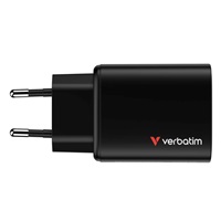 VERBATIM GaN Nabíječka Essentials 65W, 2xUSB-C, 1xUSB-A, černá