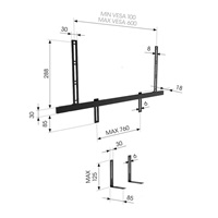 Vogel‘s Univerzální soundbar držák, uchycení na TV držák, nastavení šířky a výšky