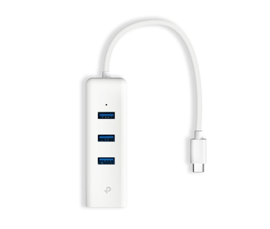 TP-Link UE330C USB-C/Ethernet síťový adaptérm USB hub (1xUSB3.0 -> 1xGbE, 3xUSB3.0)
