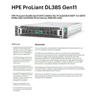 HPE PL DL385g11 AMD EPYC 9115 (2.6/16C) 2x32G (P64985) 1x7.68TB NVMe 2x1000W 8SFF 2p10GT Smart Choice