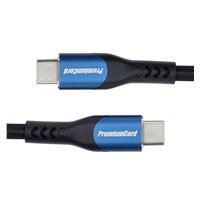 PremiumCord USB-C kabel ( USB 3.2 GEN 2x2, 5A, 100W, 20Gbit/s ) 2m, bavlněný oplet