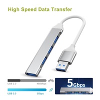 PremiumCord Hub USB3.2A na USB3.2 A + 3x USB2.0 A, SuperSpeed 5Gbps, hliníkové pouzdro