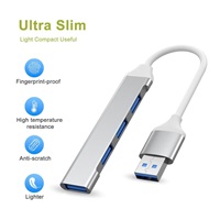 PremiumCord Hub USB3.2A na USB3.2 A + 3x USB2.0 A, SuperSpeed 5Gbps, hliníkové pouzdro