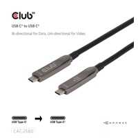 Club3D Kabel USB-C, 10 Gbps, 4K120Hz, 8K60Hz, 60W, Bi-directional, 15m, černá