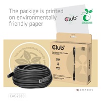 Club3D Kabel USB-C, 10 Gbps, 4K120Hz, 8K60Hz, 60W, Bi-directional, 15m, černá