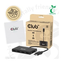 Club3D hub MST (Multi Stream Transport) DisplayPort 1.4 na 4x DisplayPort, Quad monitor, 4x 4K30Hz, 8K30Hz