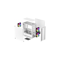 DEEPCOOL Case CC360 WH ARGB, mATX, Průhledná bočnice, 3x 120mm Fan, bílá
