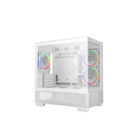 DEEPCOOL Case CG380 3F WH, mATX, ARGB, Průhledná bočnice, 3x 120mm Fan, bílá