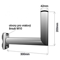 Držák antény na balkón, galvanický zinek, délka 30cm